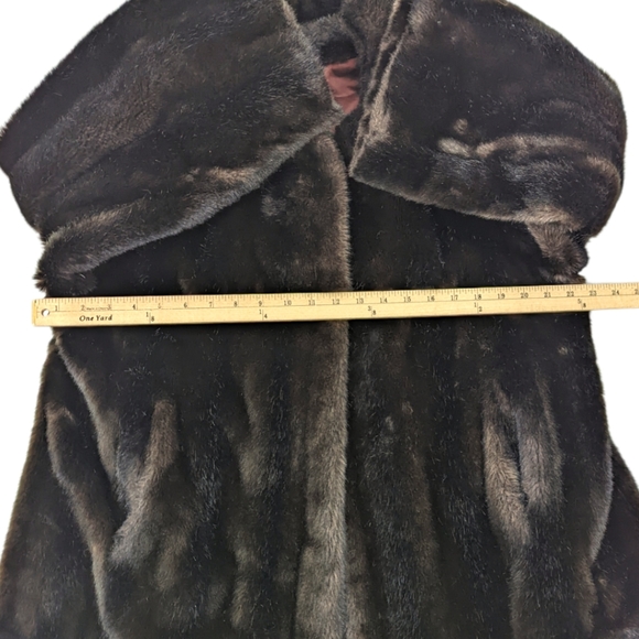 Vintage Faux Fur Mink Coat 70s 80s Country Pacer ILGWU Brown Made In USA - Picture 9 of 14